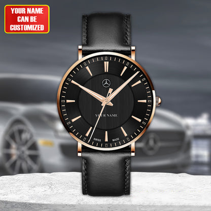 Personalized Merc Quartz Leather Watch P040304