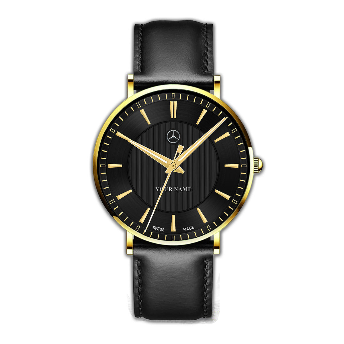 Personalized Merc Quartz Leather Watch P040304