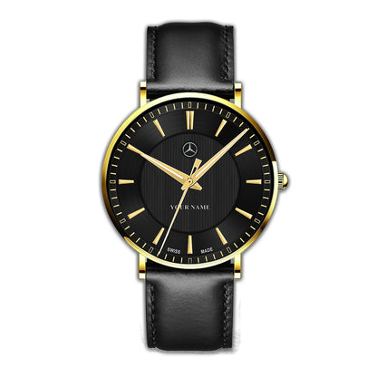 Personalized Merc Quartz Leather Watch P040304