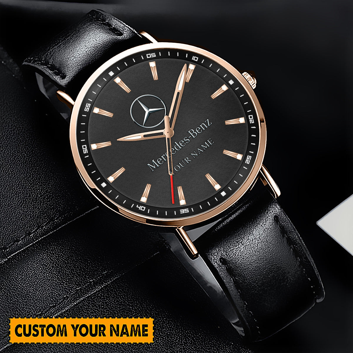 Personalized Merc Quartz Leather Watch P040304