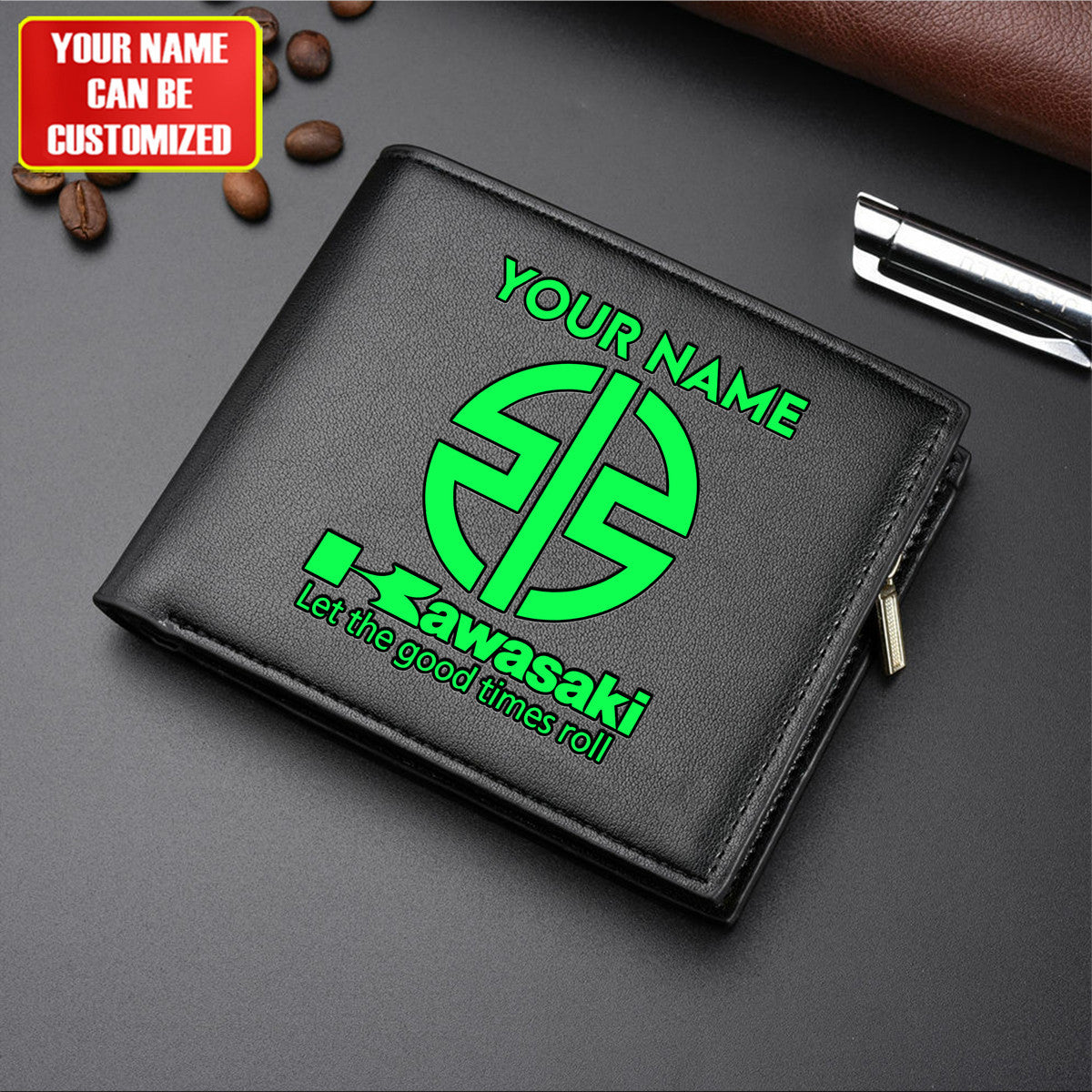 Personalized KW Q2 Leather Wallet Q010312