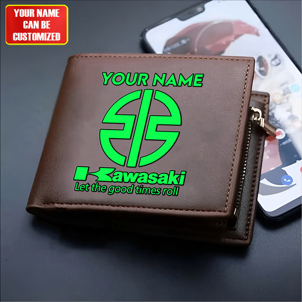 Personalized KW Q2 Leather Wallet Q010312