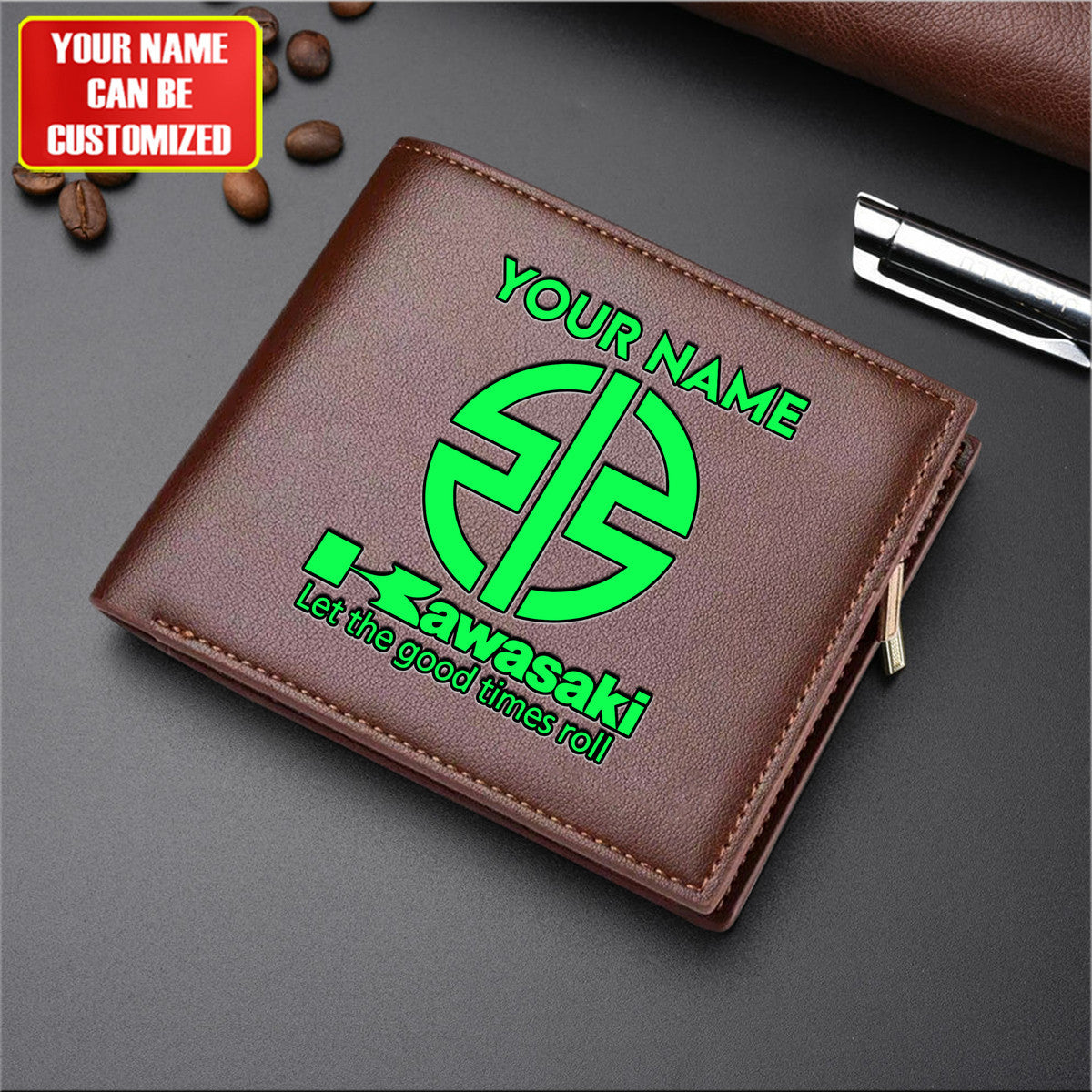 Personalized KW Q2 Leather Wallet Q010312