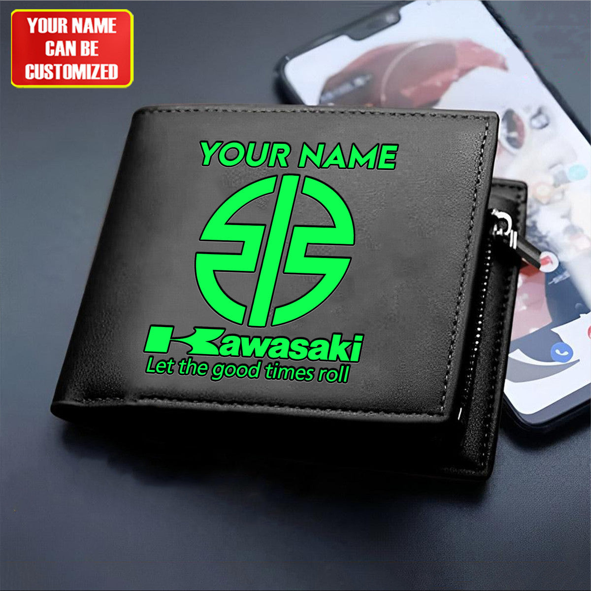 Personalized KW Q2 Leather Wallet Q010312