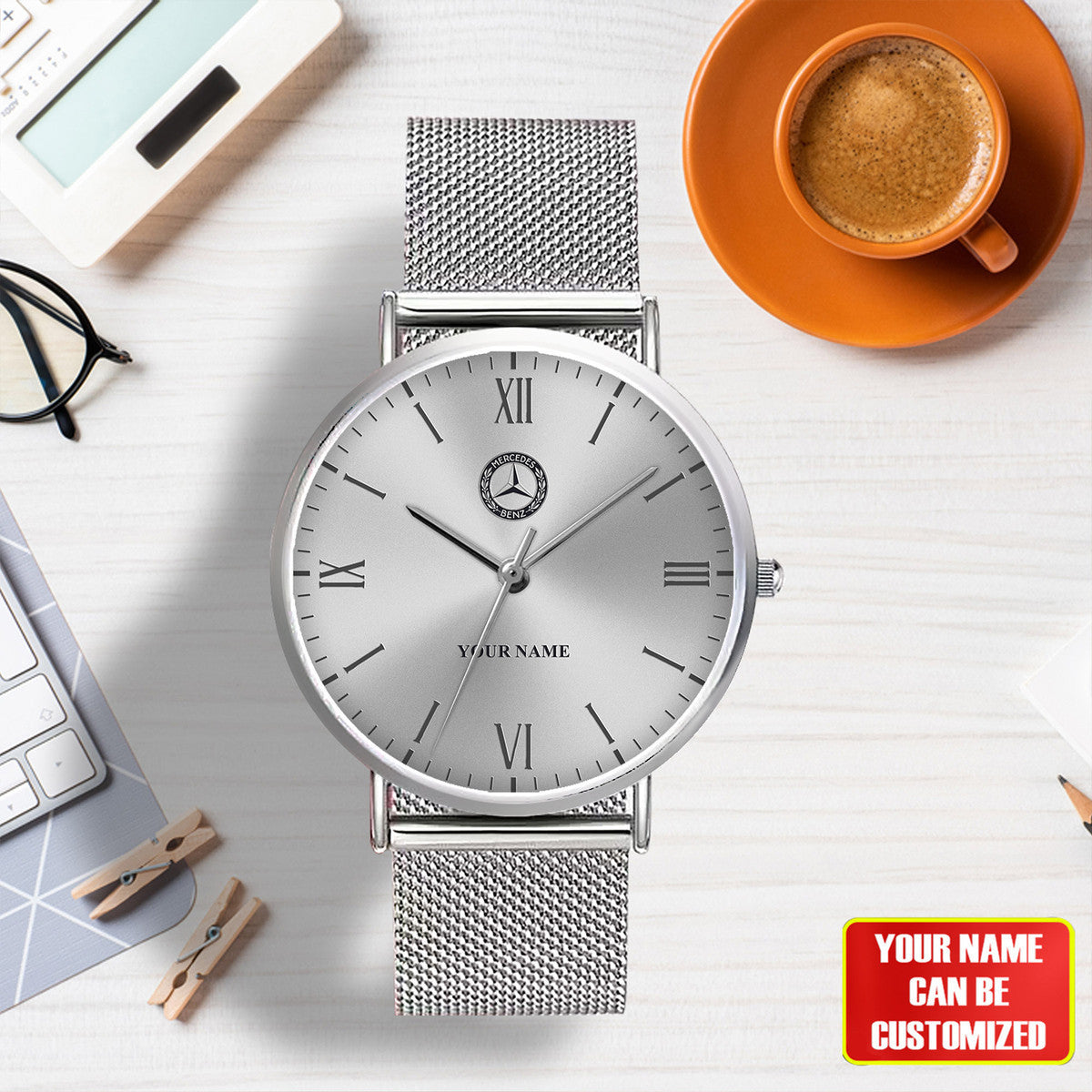 Personalized Merc Stainless Steel Watch Men Women P040309