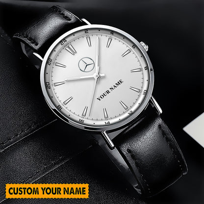 Personalized Merc Quartz Leather Watch P110304