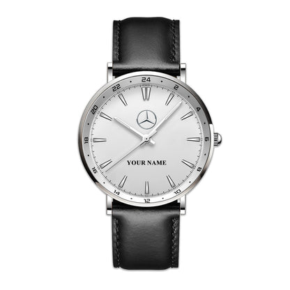 Personalized Merc Quartz Leather Watch P110304