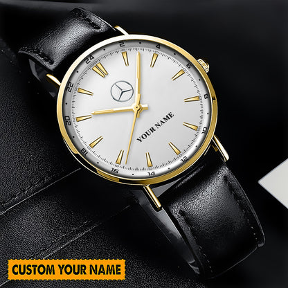 Personalized Merc Quartz Leather Watch P110304