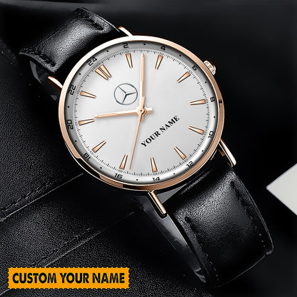 Personalized Merc Quartz Leather Watch P110304