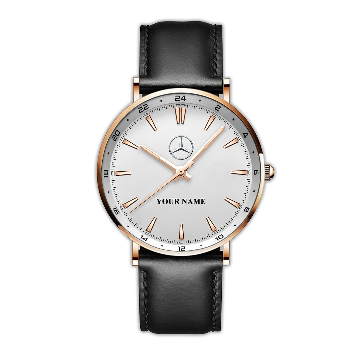 Personalized Merc Quartz Leather Watch P110304