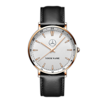 Personalized Merc Quartz Leather Watch P110304