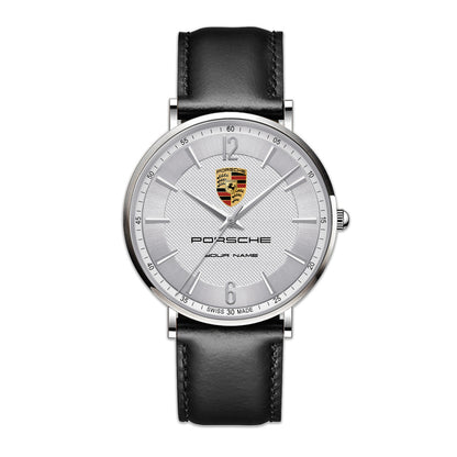 Personalized Pors Quartz Leather Watch P110305