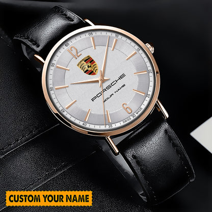 Personalized Pors Quartz Leather Watch P110305