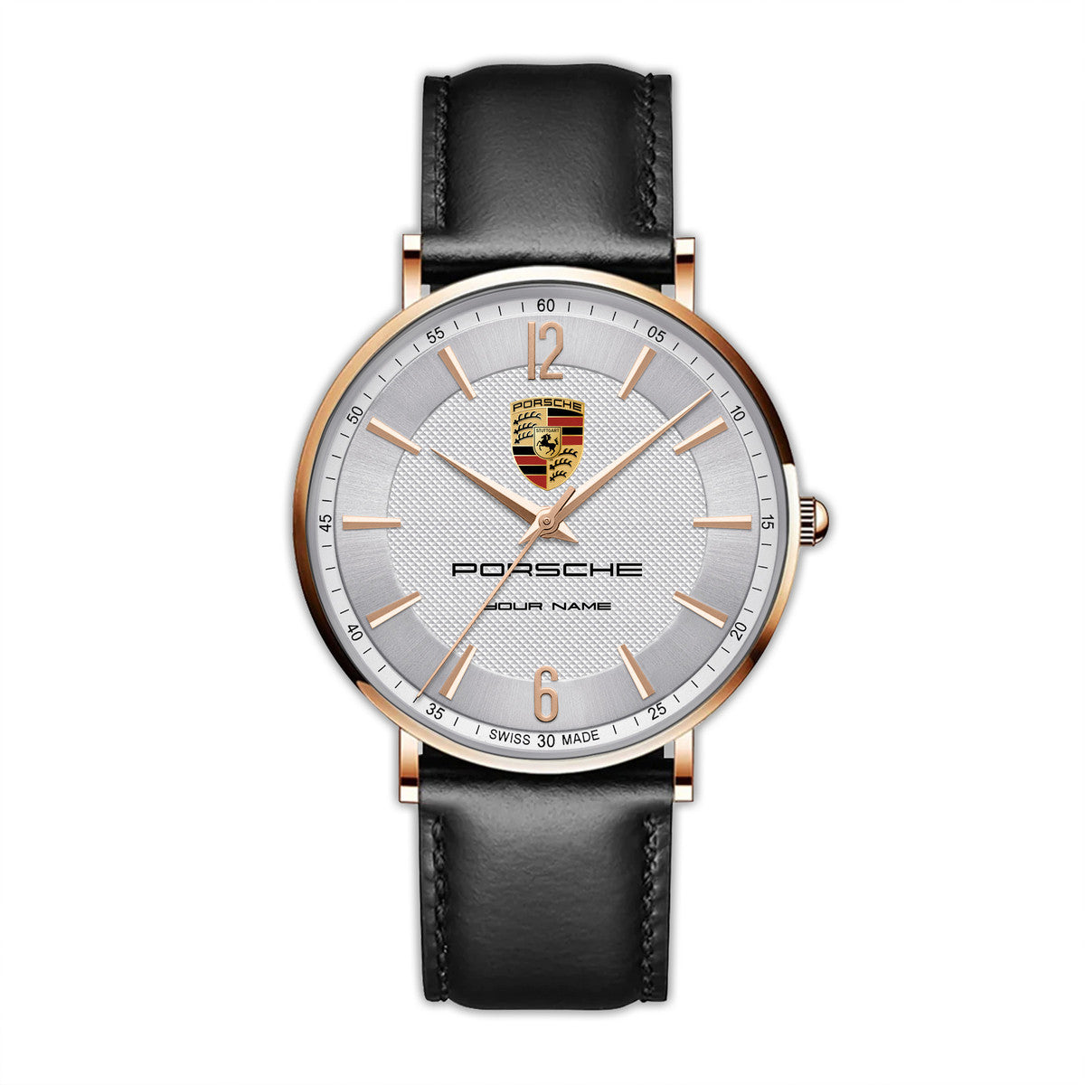 Personalized Pors Quartz Leather Watch P110305
