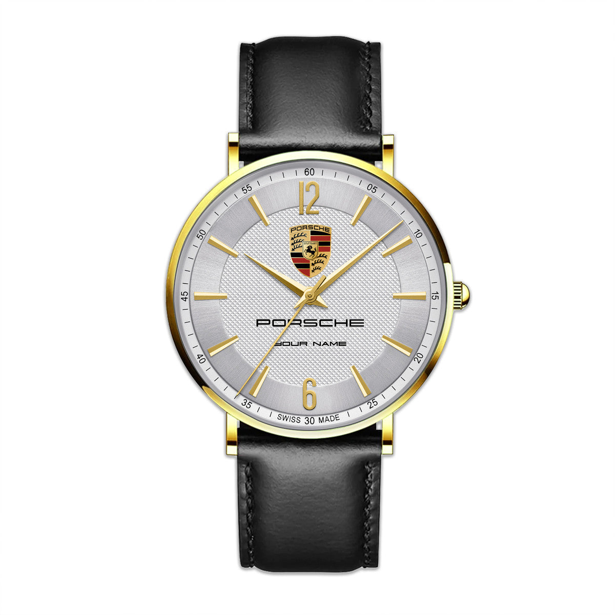 Personalized Pors Quartz Leather Watch P110305