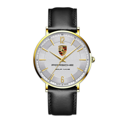 Personalized Pors Quartz Leather Watch P110305