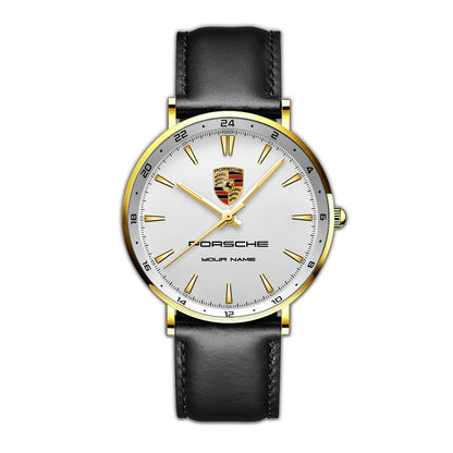 Personalized Pors Quartz Leather Watch P120303