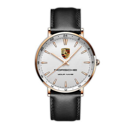 Personalized Pors Quartz Leather Watch P120303