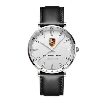 Personalized Pors Quartz Leather Watch P120303