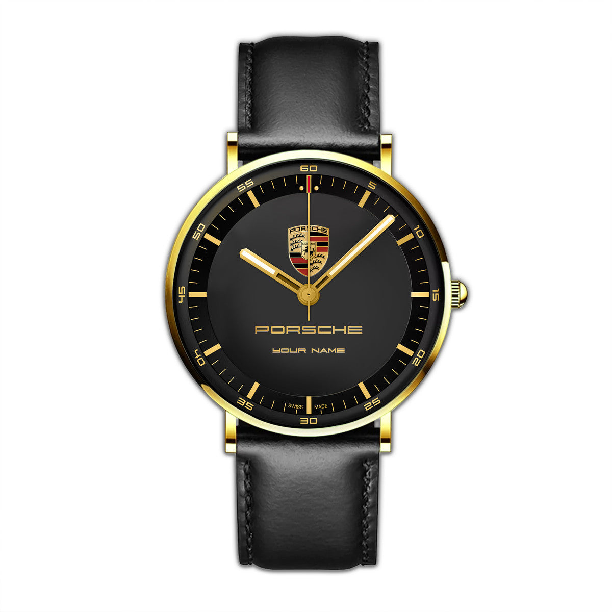 Personalized Pors V2 Quartz Leather Watch P130304