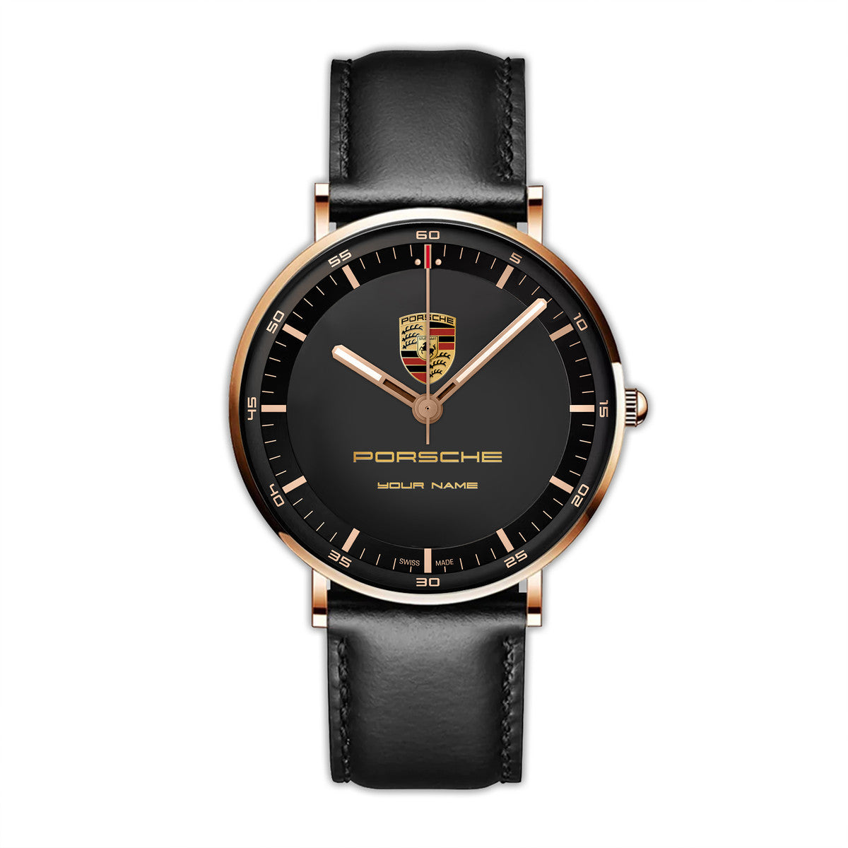 Personalized Pors V2 Quartz Leather Watch P130304