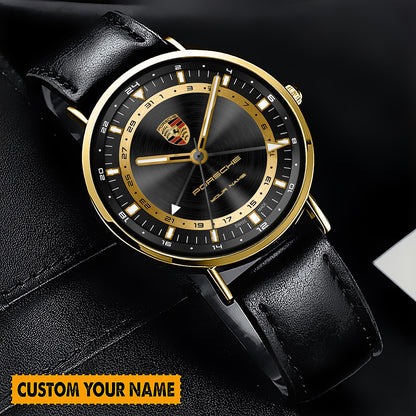 Personalized Pors Quartz Leather Watch P190302