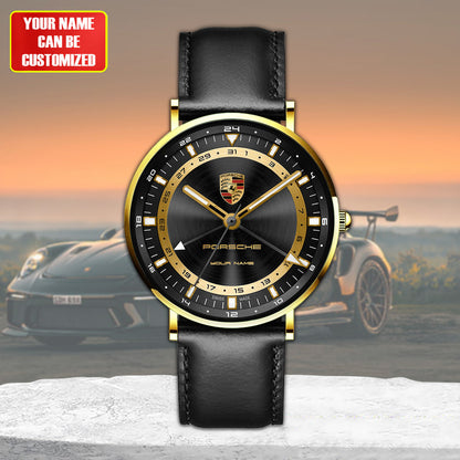 Personalized Pors Quartz Leather Watch P190302