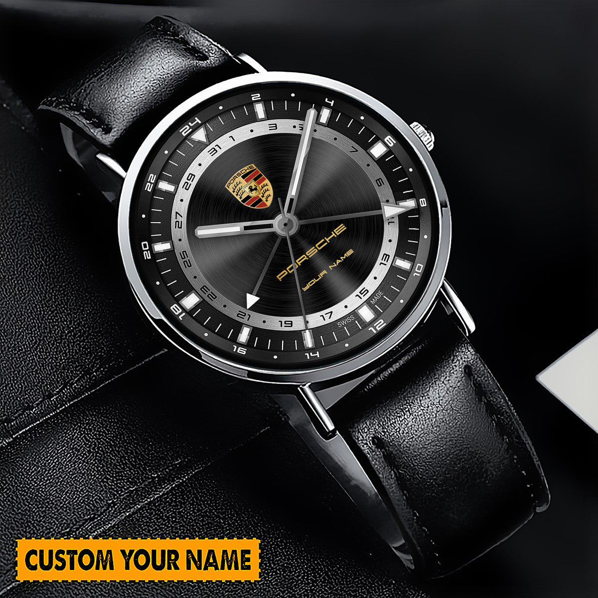 Personalized Pors Quartz Leather Watch P190302