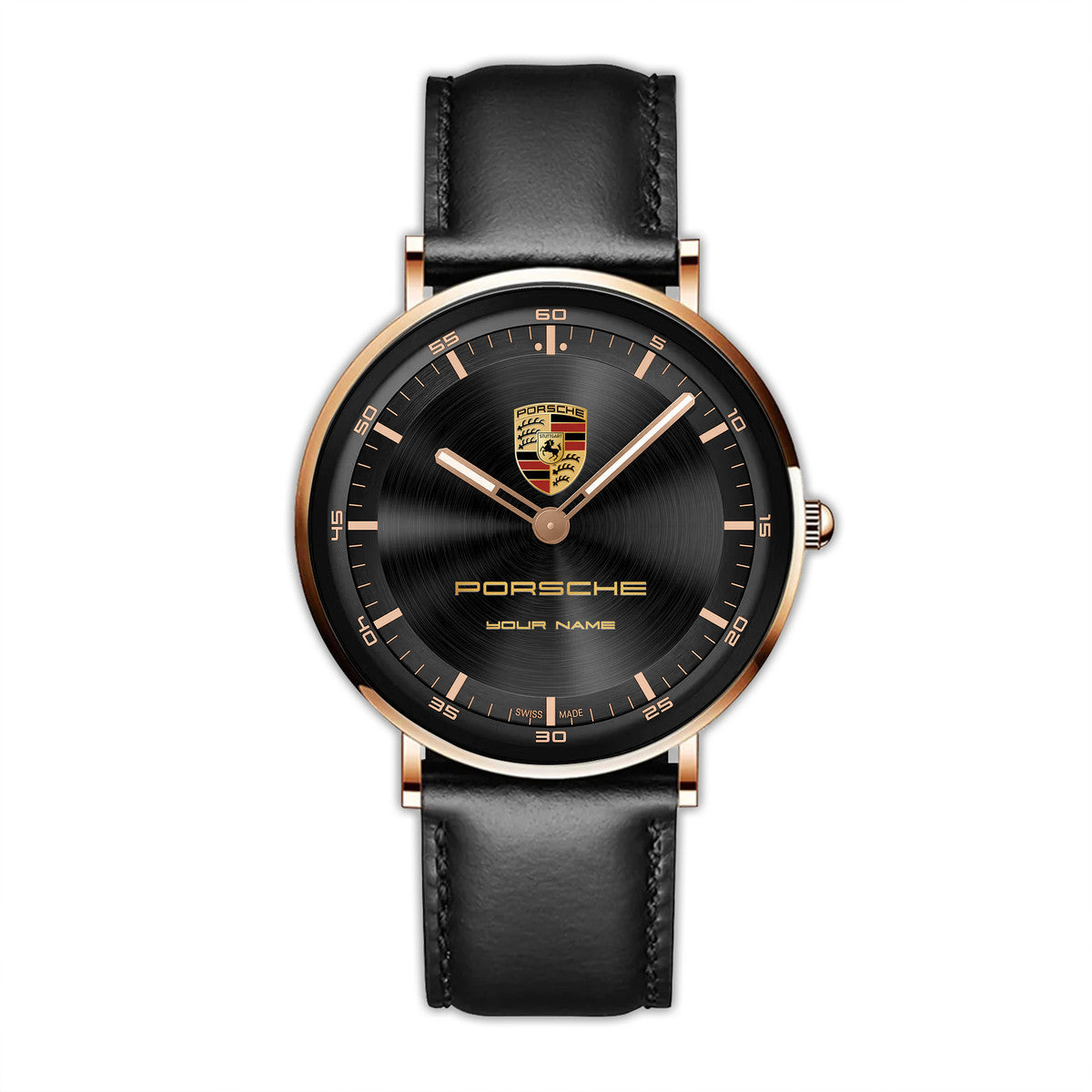 Personalized Pors Quartz Leather Watch P190301