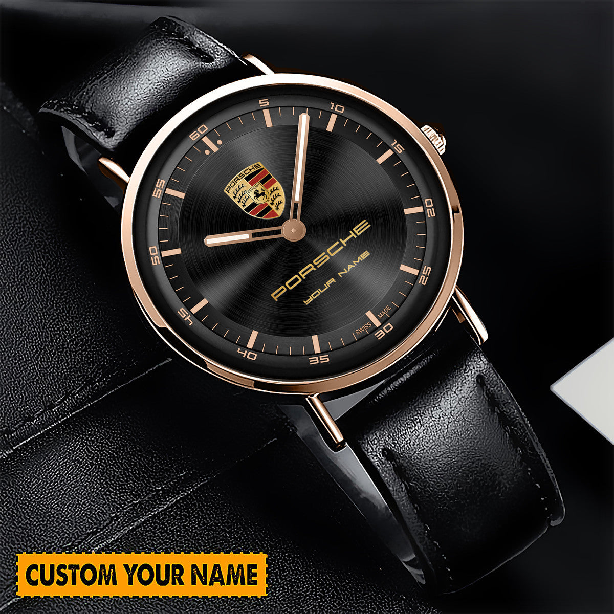Personalized Pors Quartz Leather Watch P190301