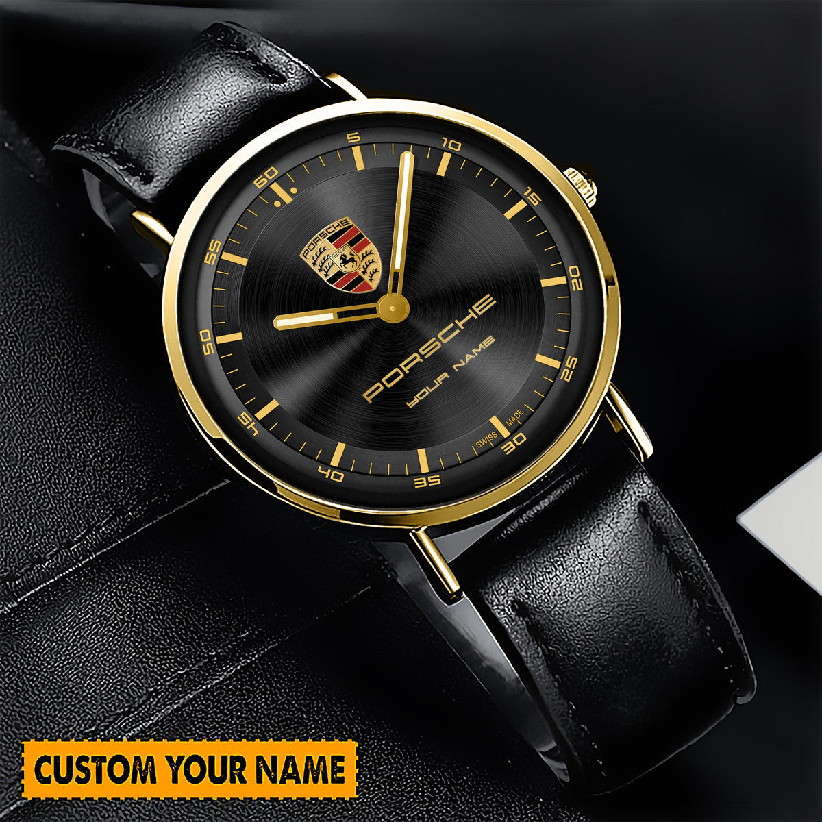 Personalized Pors Quartz Leather Watch P190301