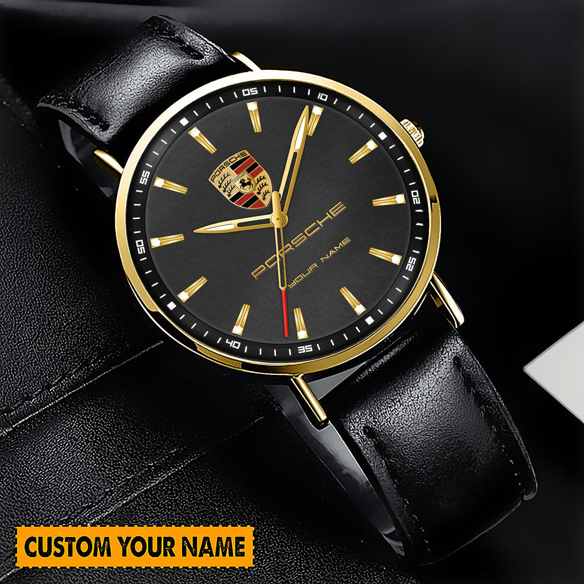 Personalized Pors Boss Quartz Leather Watch P220311