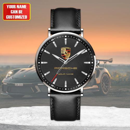 Personalized Pors Boss Quartz Leather Watch P220311