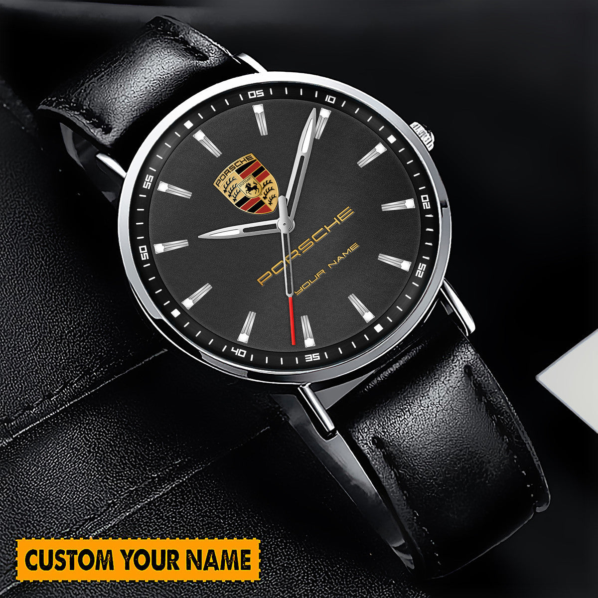Personalized Pors Boss Quartz Leather Watch P220311