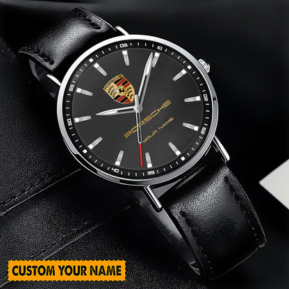 Personalized Pors Boss Quartz Leather Watch P220311