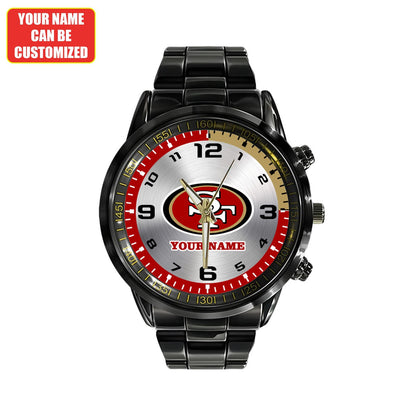 Personalized SF49 Black Stainless Steel Watch Q210307