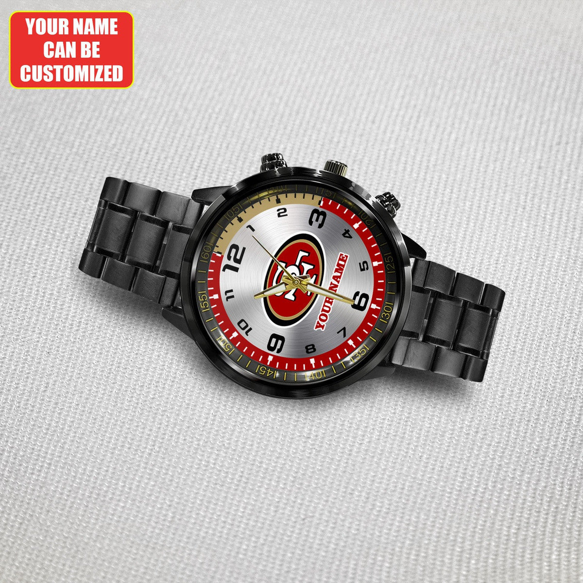 Personalized SF49 Black Stainless Steel Watch Q210307