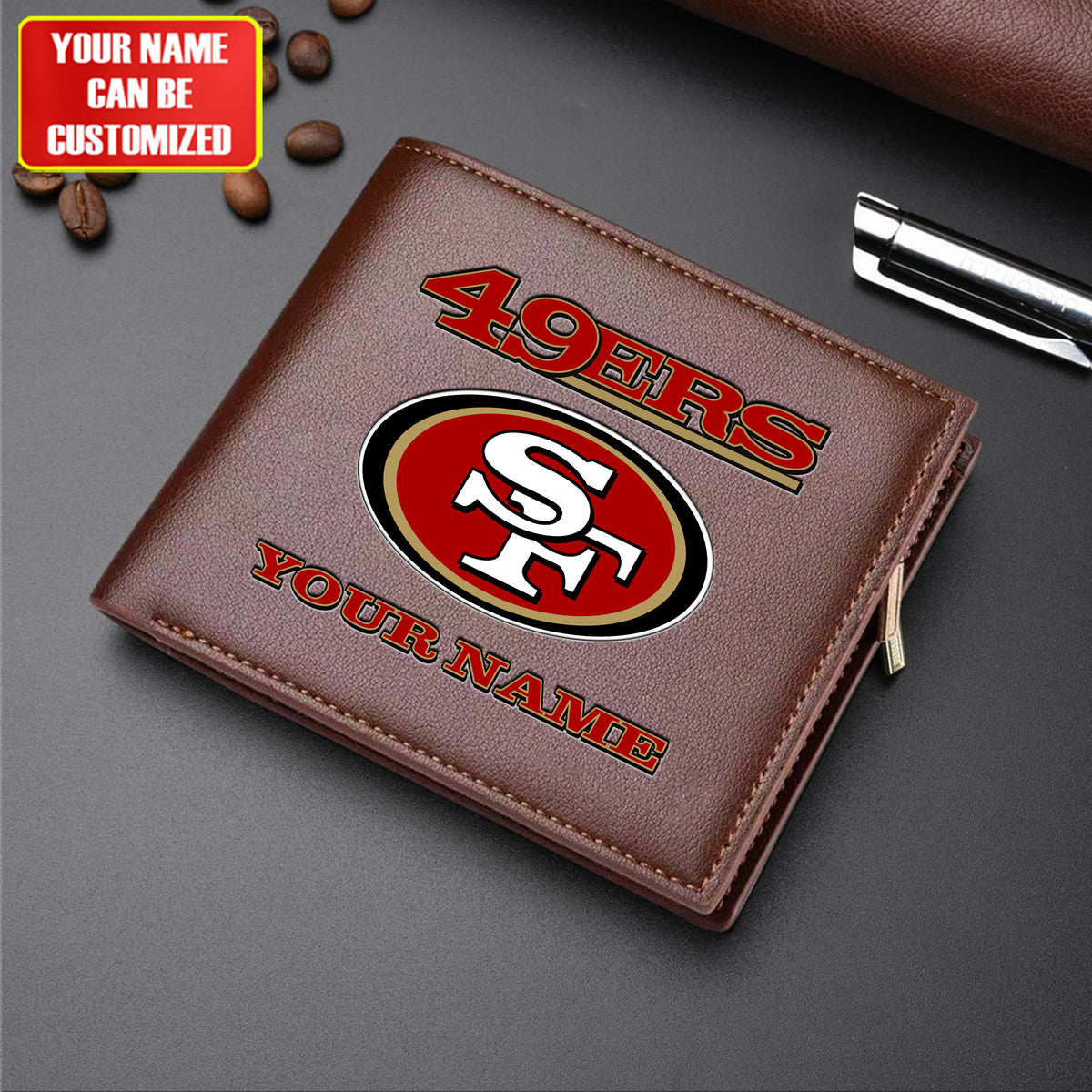 Personalized SF49 Leather Wallet S230305