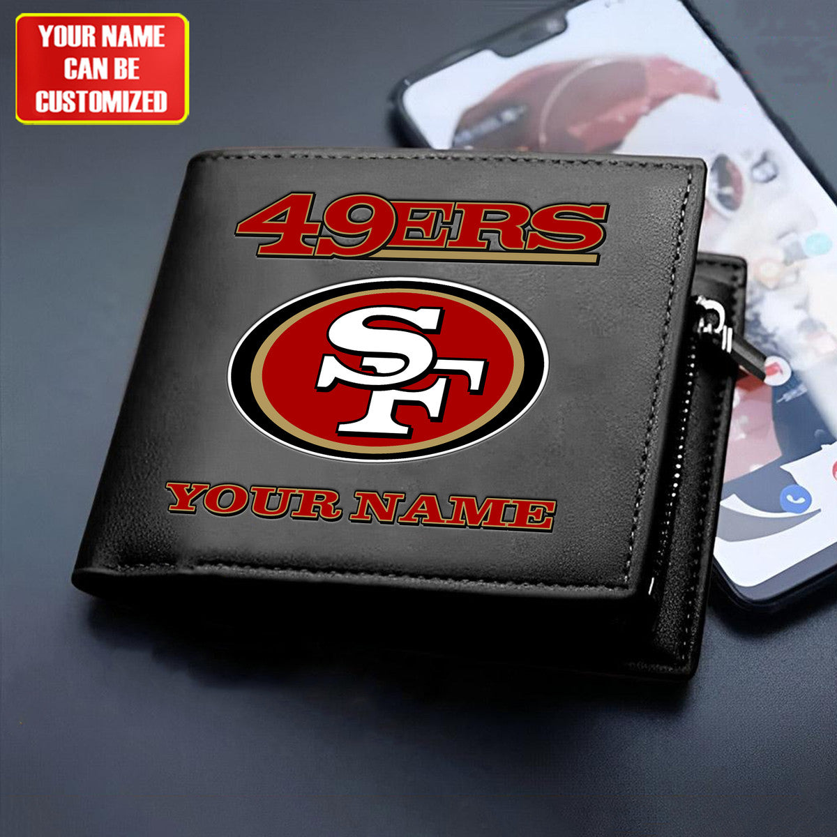 Personalized SF49 Leather Wallet S230305