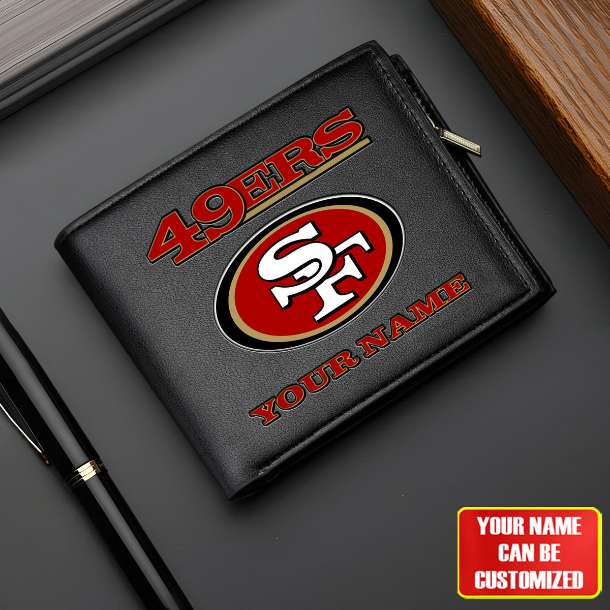 Personalized SF49 Leather Wallet S230305