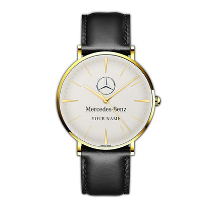 Personalized Merc Luxury Quartz Leather Watch P220305