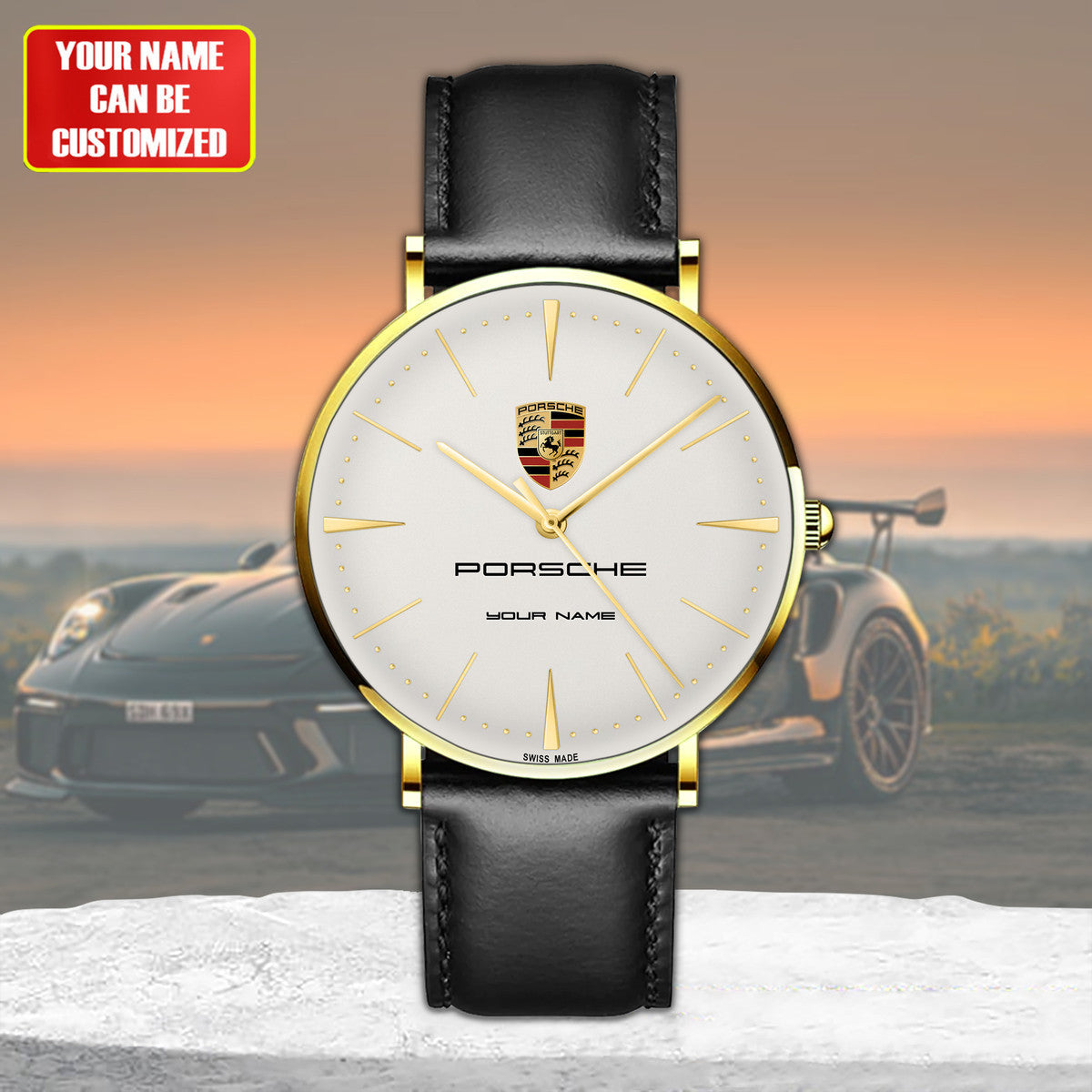 Personalized Pors Luxury Quartz Leather Watch P220306