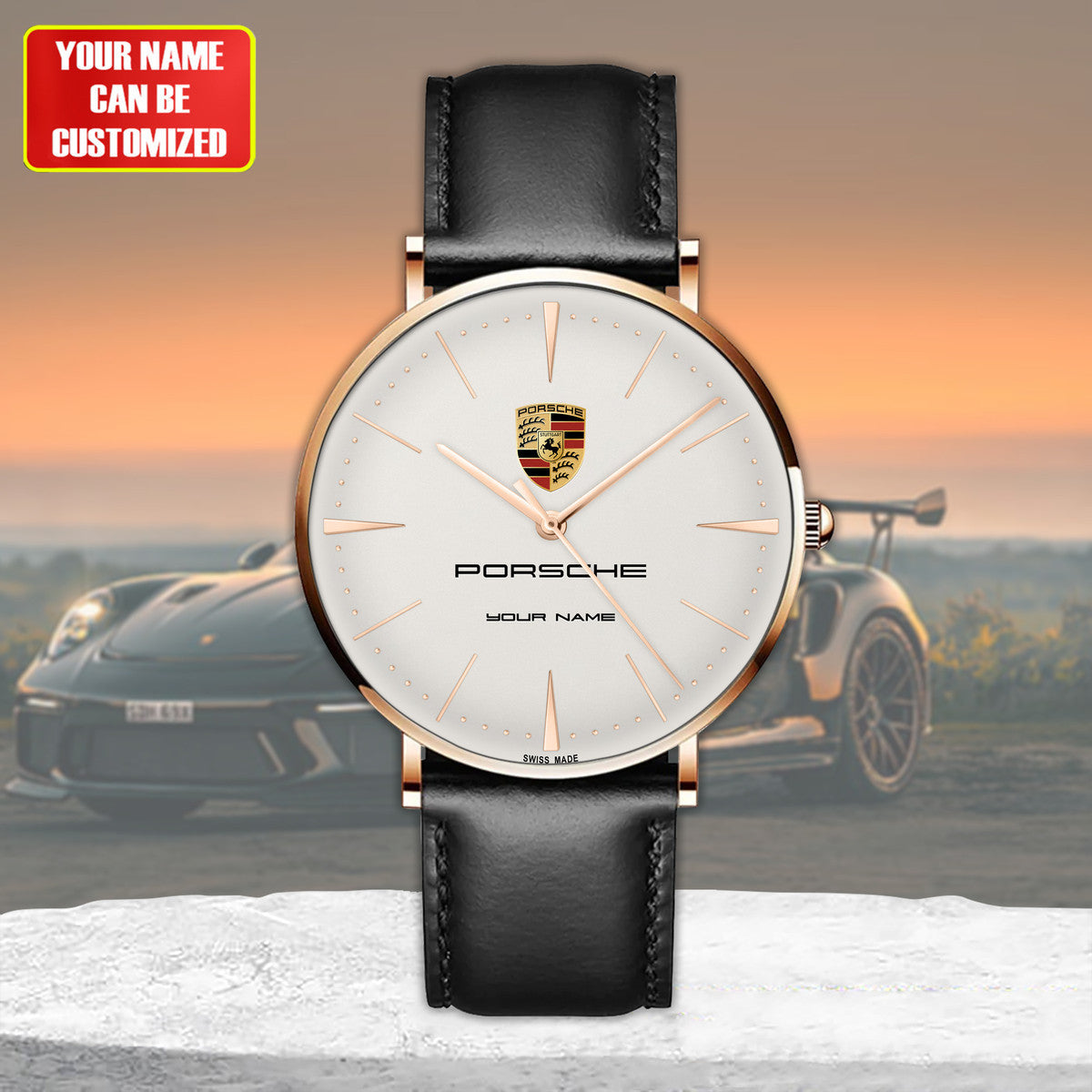 Personalized Pors Luxury Quartz Leather Watch P220306