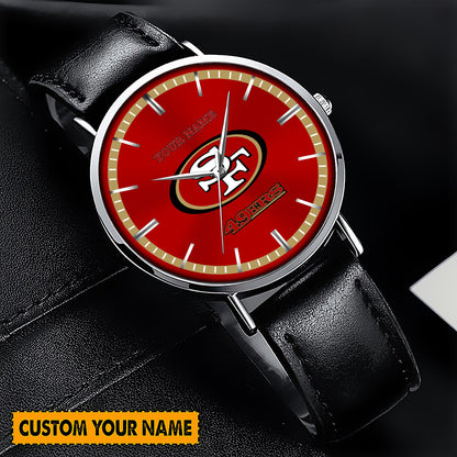 Personalized SF49 Quartz Leather Watch S210306