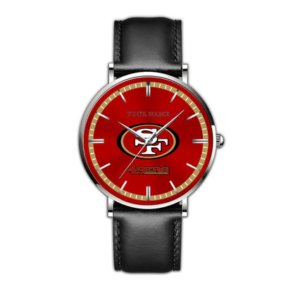 Personalized SF49 Quartz Leather Watch S210306