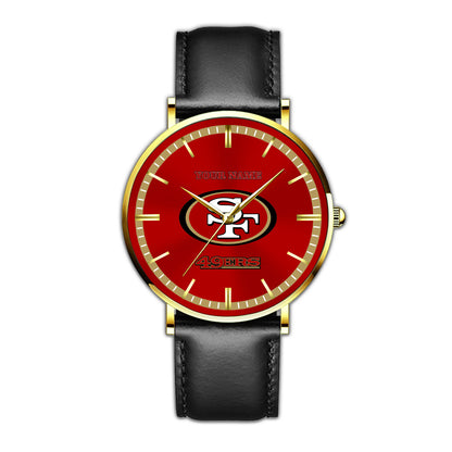 Personalized SF49 Quartz Leather Watch S210306