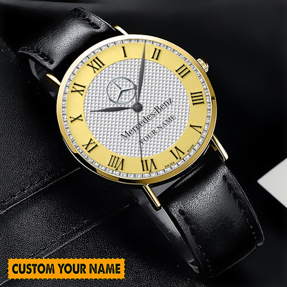 Personalized Merc Luxury Quartz Leather Watch P220309