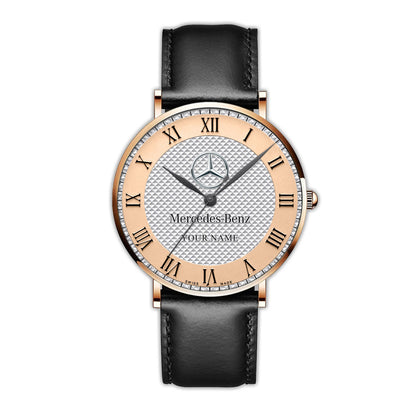 Personalized Merc Luxury Quartz Leather Watch P220309