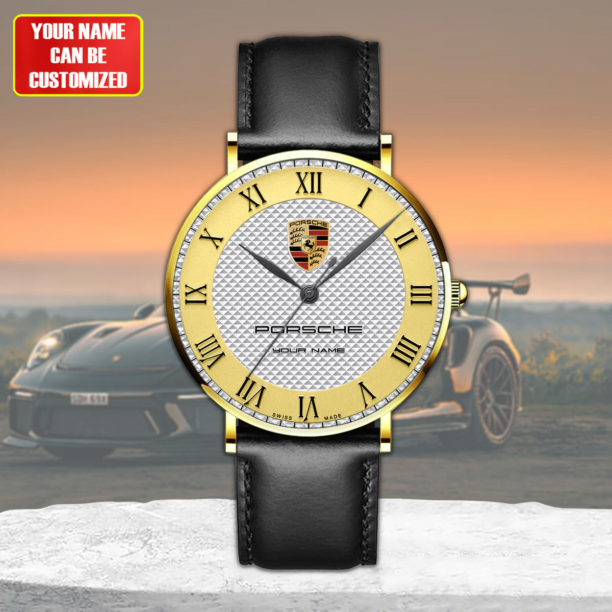 Personalized Pors Luxury Quartz Leather Watch P220310