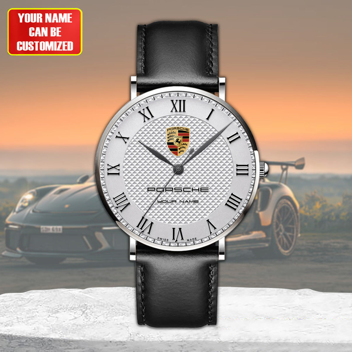 Personalized Pors Luxury Quartz Leather Watch P220310